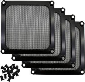 WERLEO 90mm 92mm Computer Fan Filter Grills with Screws, Aluminum Frame Ultra Fine Stainelss Steel Mesh - 4 Pack