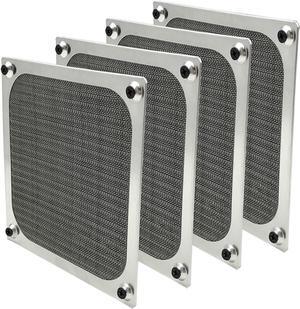 WERLEO 120mm Computer Fan Filter Grills with Screws, Ultra Fine Aluminum Mesh - 4 Pack Silver