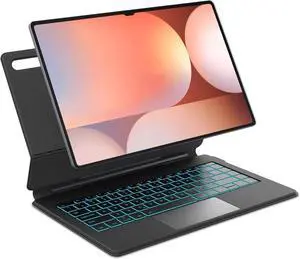 WERLEO Keyboard Case for Samsung Galaxy Tab S10 FE / S9 FE 5G 10.9 inch / S9 / S8 / S7 11 inch Magic Floating Cantilever Magnetic Stand, 3-Level 7 Color Backlit & Built-in Trackpad
