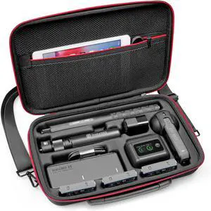 WERLEO Carrying Case for Insta360 X4 X5, Anti-water Splash, Anti-shock Compact Travel Bag w/Shoulder Strap, Handy Handle & Pocket, Protective Storage Nylon Case for Insta 360 X5 X4 Accessories