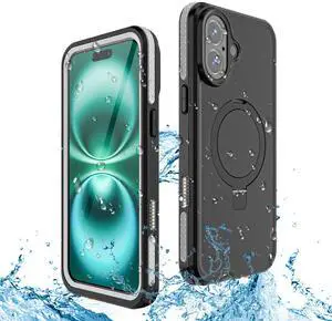 WERLEO Magnetic Waterproof for iPhone 16 Plus Case with [Built-in Screen Protector][Invisible Stand][Fit for MagSafe][360º Full Body Sealed] Heavy Duty IP68 Underwater Case for iPhone 16 Plus 6.7"