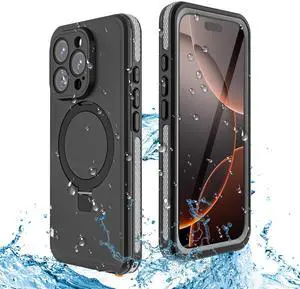 WERLEO Magnetic Waterproof for iPhone 16 Pro Max Case with [Built-in Screen Protector][Invisible Stand][Fit for MagSafe][360º Full Body Sealed] Rugged IP68 Underwater Case for iPhone 16 Pro Max 6.9"