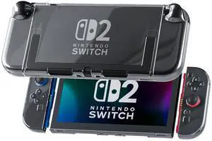 WERLEO Clear Dockable Case for Nintendo Switch 2 2025, Protective PC Shell Case, Slim Design Transparent Controller Cover with Detachable joycon Compatible with New Nintendo Switch 2 7.9 Inch