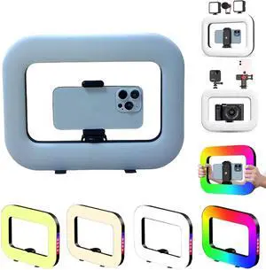 WERLEO Ring Light for Phone, Phone Ring Light Stabilizer for Video Recording Smartphone Video Rig for Tiktok Vlogging, RGB Video Light for Photography Filmmaking Video Maker