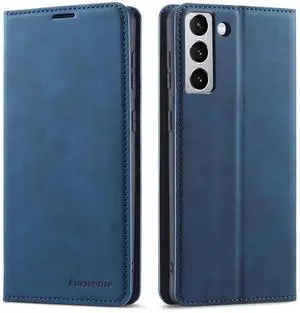 WERLEO Case for Samsung Galaxy S25 Plus 6.7 inch Premium PU Leather Phone Cover with Card Holder Stand, Shockproof Flip Wallet Cover Blue