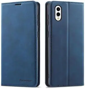 WERLEO Case for Samsung Galaxy S25 Edge 5G 6.7 inch Premium PU Leather Phone Cover with Card Holder Stand, Shockproof Flip Wallet Cover Blue