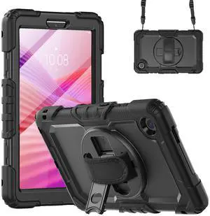 WERLEO Case for Lenovo Tab One / Tab K9 8.7 inch 2025 TB305XU TB305FU with Screen Protector, ShockProof Protective Cover with 360° Rotating Stand & Shouder Strap, Pen Holder