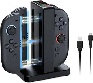 WERLEO Enhanced Controller Charger Compatible with Nintendo Switch 2, Charging Dock for Switch 2 Joy-Pads with Sound Alerts and Charging Indicator, USB Type-C Charging Cable Included