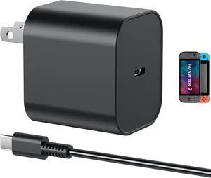 WERLEO 60W Fast Charger for Nintendo Switch 2 AC Adapter with 4.9FT Detachable Charging Cable, Support 4K TV Dock Mode, PD 3.0 Power Supply 20V/3A Gamecube Games[Official Switch 2 Charger Replacement]