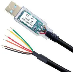 WERLEO USB to RS485-WE Serial Cable, RS485-WE-1800-BT UART Serial Converter Cable,USB-RS485-WE Wire End,6 Way,1.8m/6ft