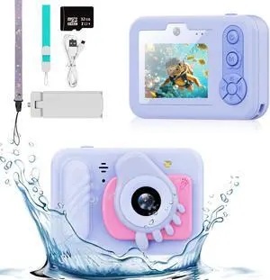WERLEO Kids Camera Waterproof, IP68 Underwater Camera for Kids Aged 3-12, HD Kids Digital Camera with 1080P Video Recording, Durable ABS Material, Pool Toys for Boys Girls with 32GB Card