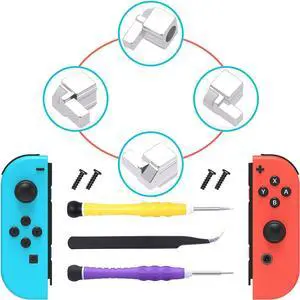 WERLEO  Replacement Latches Compatible with Switch/ Switch OLED JoyCon, Lock Buckles Repair Tool Kit Compatible with Switch JoyCons with Screwdrivers and Tweezer