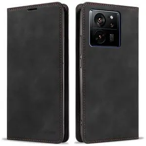 WERLEO Case for Xiaomi Redmi Note 14 Pro 5G Premium PU Leather Cover TPU Bumper with Card Holder Kickstand Hidden Magnetic Adsorption Shockproof Flip Wallet Cover