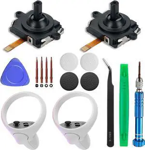 WERLEO 2 Pack Joystick Replacement for Oculus Quest 2/3 Controller/Meta Quest 2/3 Controller, 14 in One Replacement Joystick Analog Thumb Stick Repair Kit for Oculus Quest 2/3 Accessories