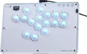 WERLEO Haute42 Leverless Controller for Arcade Gaming: T16 Crystal Series - Acrylic Sandwich Artwork Template -16 Key Crystal Low-profile Switches - RGB - Arcade Controller for PC/PS4/PS3/Switch