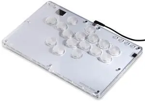 WERLEO Leverless Controller Arcade Stick CosmoxGaming T16-C: Leverless Arcade Stick with Turbo,Leverless Controller for PC/PS3/PS4/Switch Game,Crystal Low-Profile Switch Arcade Stick Support Hot Swap