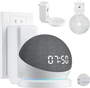 WERLEO Wall Mount Holder for Echo Dot 5th 4th Generation, Outlet Hanger Stand with Built-in Cable Management,Hide Messy Wires Wall Mount, Space Saving Holder for Echo Dot Kids 5th 4th Gen