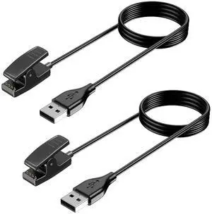 WERLEO 2 Pack USB A Charger for Garmin Forerunner 735XT 235 35 64 230 630 645/645 Music, Approach S20/G10, Vivomove HR/Lily/Lily 2 Smart Watch Replacement Charger Charging Clip Cable (3.3ft/1m)