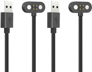 WERLEO [2 Pack] Charger Compatible with GEUYNAY S18 / mojawa Run Plus/Bxswtu X7 / Atopskins X7 / H2O Audio TRI PRO Bone Conduction Headphones, 2FT Replacement USB Charging Magnetic Cable Cord