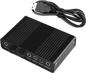 WERLEO USB 2.0 External Sound Card 6 Channel 5.1 Surround Optical S/PDIF Audio Sound Card Adapter for PC Laptop Recording Compatible with Windows 10/8 / 7/ XP