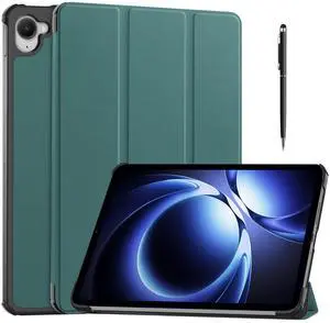 WERLEO Case for Xiaomi Redmi K Pad 8.8 Inch, Tri fold Slim Lightweight Hard Shell Smart Protective Cover with Multi-Angle Stand, Universal Stylus Pen Dark Green