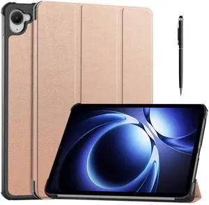 WERLEO Case for Xiaomi Redmi K Pad 8.8 Inch, Tri fold Slim Lightweight Hard Shell Smart Protective Cover with Multi-Angle Stand, Universal Stylus Pen Rose Gold