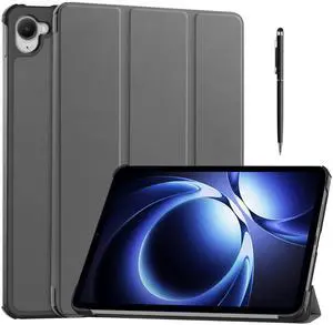 WERLEO Case for Xiaomi Redmi K Pad 8.8 Inch, Tri fold Slim Lightweight Hard Shell Smart Protective Cover with Multi-Angle Stand, Universal Stylus Pen Gray