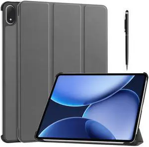 WERLEO Case for Oppo Pad 4 Pro / OnePlus Pad 2 Pro / OnePlus Pad 3 13.2 inch 2025, Tri fold Slim Hard Shell Smart Protective Cover with Multi-Angle Stand, Auto Sleep/Wake, Stylus Pen Grey
