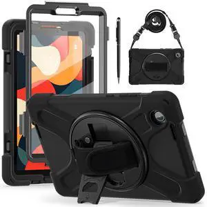 WERLEO Case for Lenovo Tab One 8.7 inch 2025 / Tab K9 8.7" 2025 TB305XU TB305FU Shockproof Cover with Screen Protector + Rotating Hand Strap & Stand + Shoulder Strap + Universal Stylus Pen