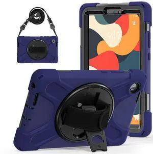 WERLEO Case for Lenovo Tab One 8.7 inch 2025 / Tab K9 8.7" 2025 TB305XU TB305FU Shockproof Cover with Screen Protector + Rotating Hand Strap & Stand + Shoulder Strap + Universal Stylus Pen Navy Blue