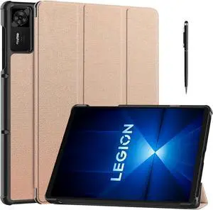 WERLEO Case for Lenovo Legion Y700 4th Gen 8.8 inch 2025 TB322FC, Slim Smart Cover Lightweight Hard Shell Protective Cover with Multi-Angle Stand, Universal Stylus Pen Rose Gold