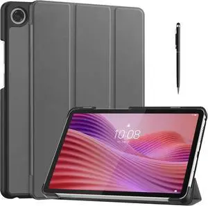 WERLEO Case for Lenovo Tab One 8.7 inch 2025 / Tab K9 8.7" 2025 TB305XU TB305FU, Slim Smart Cover Lightweight Hard Shell Protective Cover with Multi-Angle Stand, Universal Stylus Pen Grey