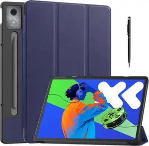 WERLEO Case for Lenovo Idea Tab Pro 12.7 inch 2025 TB-373FU TB-375FC, Slim Smart Cover Lightweight Hard Shell Protective Cover with Multi-Angle Stand, Universal Stylus Pen Blue