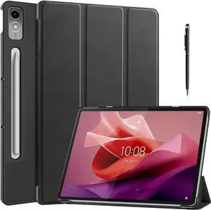 WERLEO Case for Lenovo Tab P12 12.7 inch 2024 2023 TB370FU TB371FC, Slim Smart Cover Lightweight Hard Shell Protective Cover with Multi-Angle Stand, Universal Stylus Pen