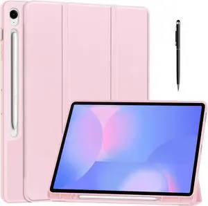 WERLEO Case for Samsung Galaxy Tab S10 FE Plus / S10 FE+ 13.1 inch SM-X620/X626B/X628U, Slim Smart Cover Lightweight Hard Shell Protective Cover with Multi-Angle Stand, Universal Stylus Pen Pink