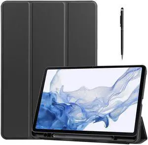 WERLEO Case for Samsung Galaxy Tab S8 11 inch 2022/Tab S7 2020 11" Model SM-X700/X706/T870/T875/T878, Slim Smart Stand Cover Protective Cover with Pencil Holder, Stand, Universal Stylus Pen