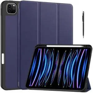 WERLEO Case for iPad Pro 11 Inch 2022 2021 2020 2018, Slim Smart Stand Cover for for iPad Pro 11 4th Gen 2022/3rd Gen 2021/ 2nd Gen 2020/1st Gen 2018 with Pencil Holder, Universal Stylus Pen Blue