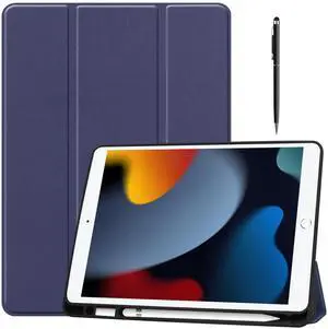 WERLEO Case for iPad 10.2 Inch 2021/2020/2019, iPad 9th/8th/7th Generation 10.2" Slim Smart Stand Cover with Pencil Holder, Universal Stylus Pen