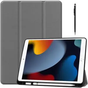 WERLEO Case for iPad 10.2 Inch 2021/2020/2019, iPad 9th/8th/7th Generation 10.2" Slim Smart Stand Cover with Pencil Holder, Universal Stylus Pen