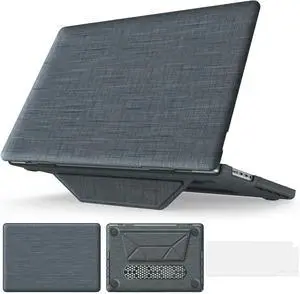 WERLEO Case for MacBook Pro 16 inch 2025 2024 2023 2022 2021 M4 M3 M2 M1 A3186 A3403 A2991 A2780 A2485 Fabric Textured Hard Shell Case with Foldable Kickstand & Keyboard Cover