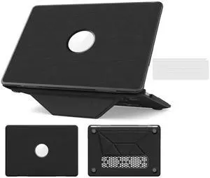 WERLEO for MacBook Air 13 inch Case 2022 2021 2020 2019 2018 A2337 M1 A2179 A1932 Fabric Textured Hard Shell Protective Cover with Foldable Kickstand & Keyboard Cover & Logo Cutout Design