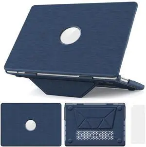 WERLEO for MacBook Pro 14 inch Case 2025-2021 M4 M3 M2 M1 Pro/Max A3401 A3185 A3112 A2992 A2918 A2779 A2442, Fabric Textured Hard Shell Cover with Foldable Kickstand & Keyboard Cover & Logo Cutout