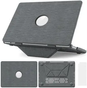 WERLEO for MacBook Pro 14 inch Case 2025-2021 M4 M3 M2 M1 Pro/Max A3401 A3185 A3112 A2992 A2918 A2779 A2442, Fabric Textured Hard Shell Cover with Foldable Kickstand & Keyboard Cover & Logo Cutout