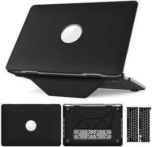 WERLEO Case for MacBook Pro 13 inch Case M2 2025 2024 2023 2022-2016 A2338 M1 A2251 A2289 A2159 A1989 A1708 PU Leather Hard Shell Case with Foldable Kickstand & Keyboard Covers & Logo Cutout