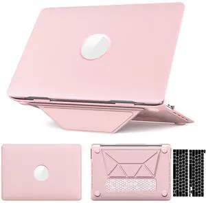 WERLEO Case for MacBook Pro 13 inch Case M2 2025 2024 2023 2022-2016 A2338 M1 A2251 A2289 A2159 A1989 A1708 PU Leather Hard Shell Case with Foldable Kickstand & Keyboard Covers & Logo Cutout