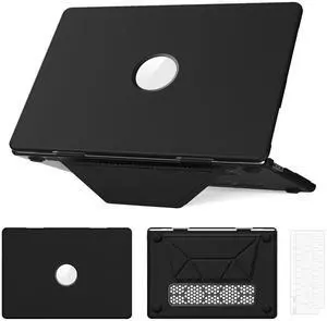 WERLEO Case for MacBook Air 15 inch M4 2025 2024 2023 M3 M2 A3241 A3114 A2941 PU Leather Hard Shell Cover with Foldable Kickstand & Keyboard Cover & Logo Cutout
