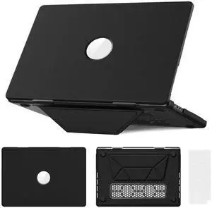WERLEO Case for MacBook Pro 16 inch 2025 2024 2023 2022 2021 M4 M3 M2 M1 A3186 A3403 A2991 A2780 A2485, PU Leather Hard Shell Cover with Foldable Kickstand & Keyboard Cover & Logo Cutout