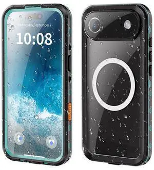 WERLEO for iPhone 17 Air Waterproof Case Compatible with MagSafe, Magnetic Waterproof Full Body IP68 Underwater Case Built-in Screen Protector Military Grade Shockproof Cover with Lanyard Blue