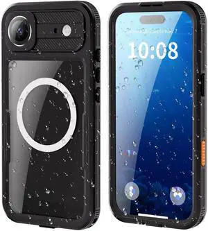 WERLEO for iPhone 17 Air Waterproof Case Compatible with MagSafe, Magnetic Waterproof Full Body IP68 Underwater Case Built-in Screen Protector Military Grade Shockproof Phone Cover with Lanyard