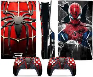 WERLEO For PS5 Slim Disc Edition Skin - Slim Disc Edition Console and Controller Accessories Cover Skins PS5 Controller Skin Gift ps5 Skins for Console Full Set PS5 Slim Disc Skin Spider
